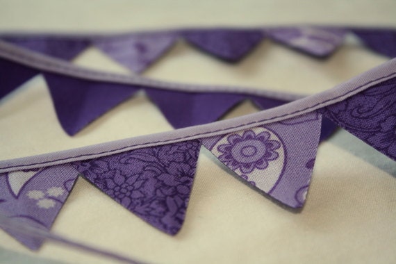 Cake Stand Bunting in Plum Purple and Lavender - 3 foot length for cake stand or decoration