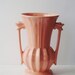 McCoy Art Deco Coral Pink Vase with Handles