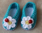 SALE PRICE Crochet Baby Booties - Baby Girl Booties -  Ballet Slippers