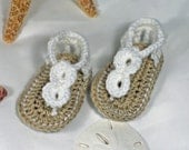 SALE PRICE chet Baby Booties - Crochet Baby Sandals - Baby Sandals