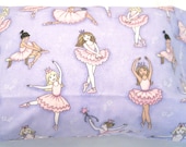 Pillowcase - Toddler Child Travel Size - Ballerina Ballet - Purple Pink Sparkle - Girls - Pillow Case Cover