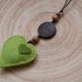 Green felt  heart ornament