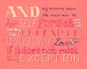 The Only Exception by Paramore - 4x6 Inch Matte Photographic Lyrical Print
