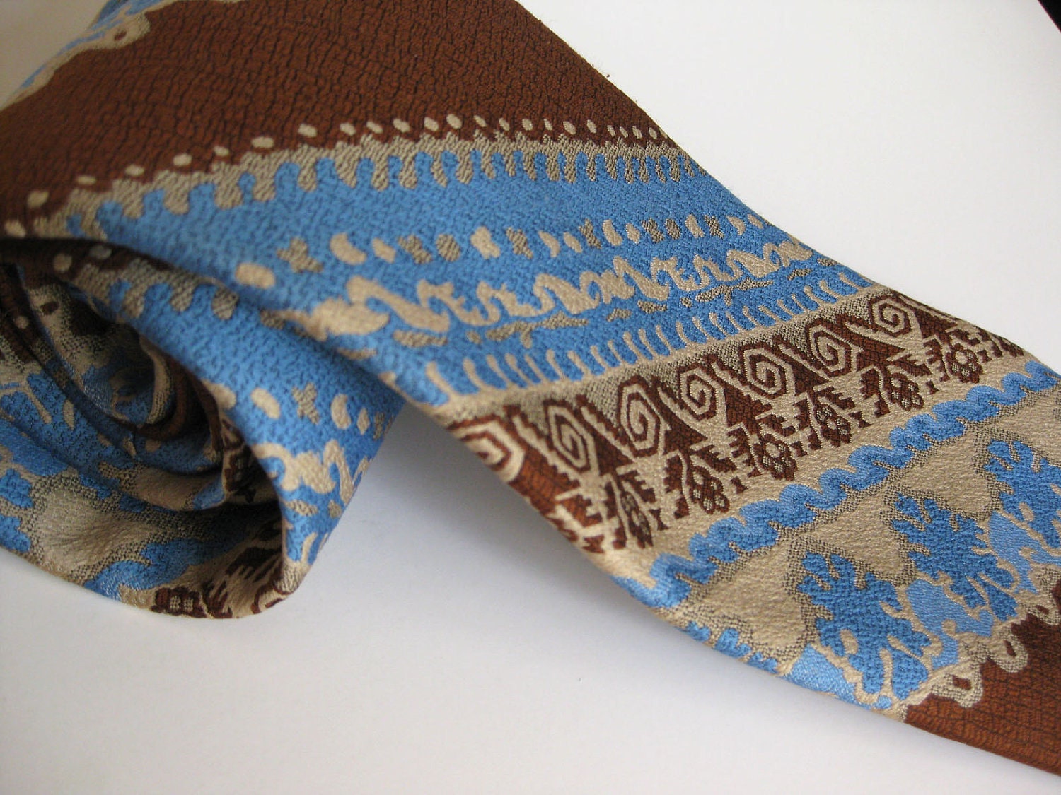 vintage tie mens' - designer - oleg cassini - 70s - polyester