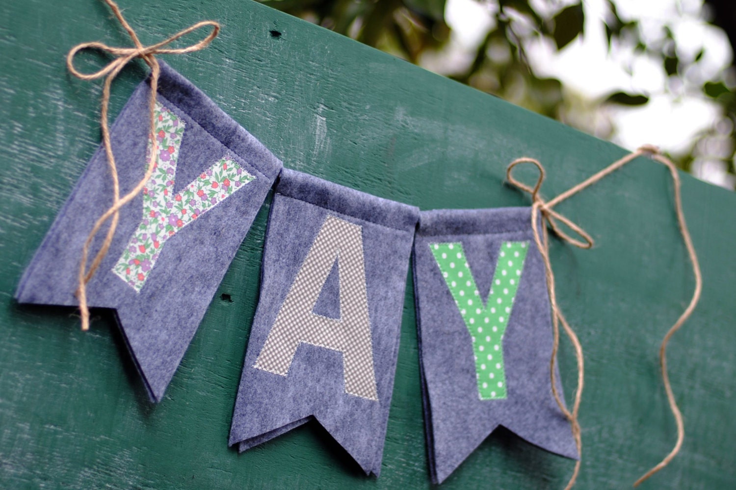 YAY gray felt bunting
