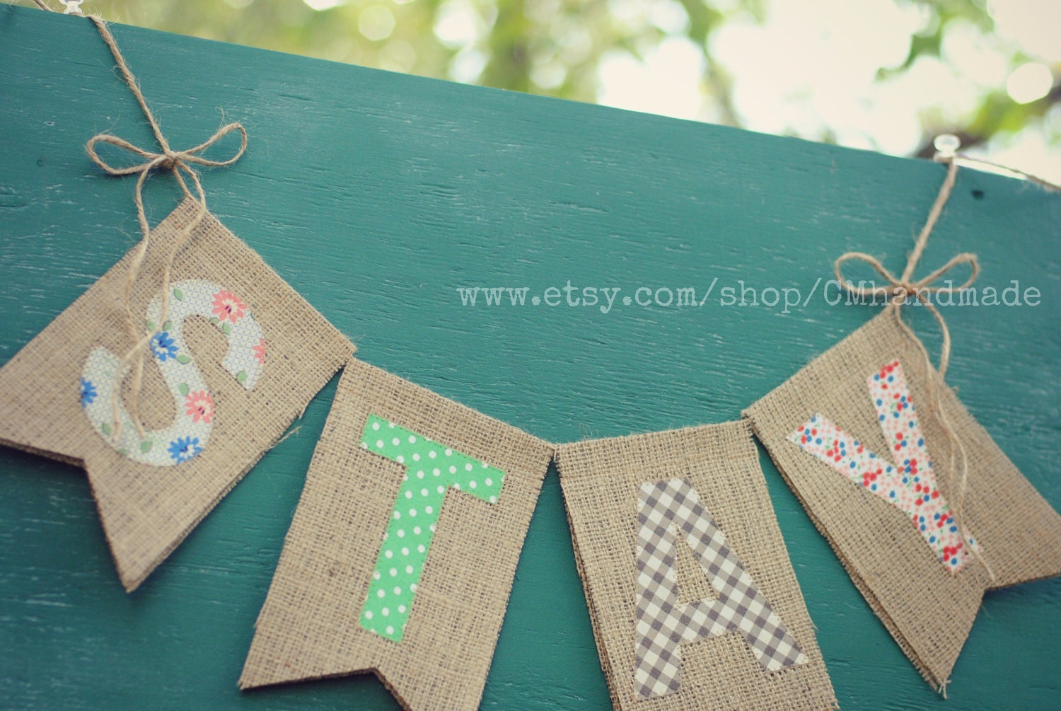 STAY burlap banner