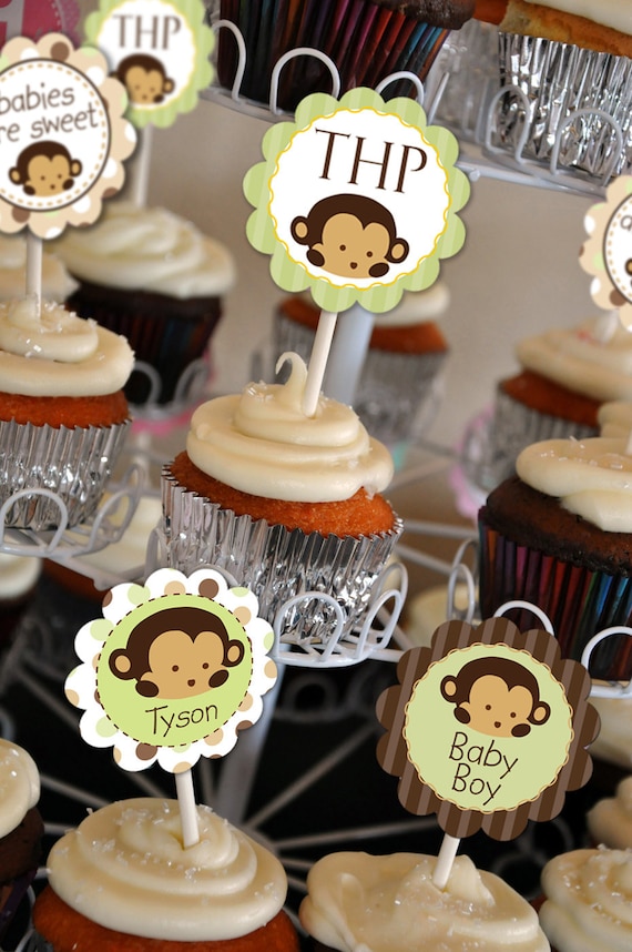 Monkey Cupcake Toppers Il_570xn