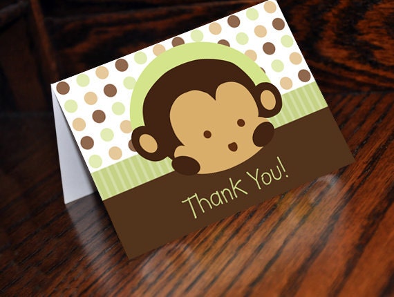 Mod Pod Pop Monkey Thank You Cards Il_570xn