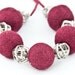 Burgundy Felted Beaded Long Necklace /  Burgundy Autumn Fashion Jewelry