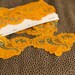 Orange Lace Vintage Trim, Green Accent, 2.5 Yards