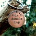 READY TO SHIP- Zombie Rules Key Chain- Double Tap- Hand Stamped Copper Disc