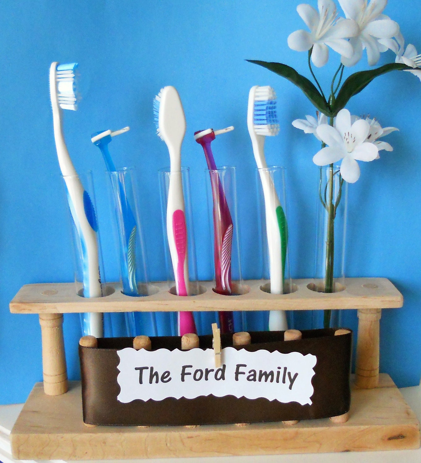 Test Tube Toothbrush Holder Rack for Family