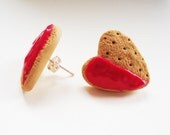 Pink Heart Earrings - Cookie Studs