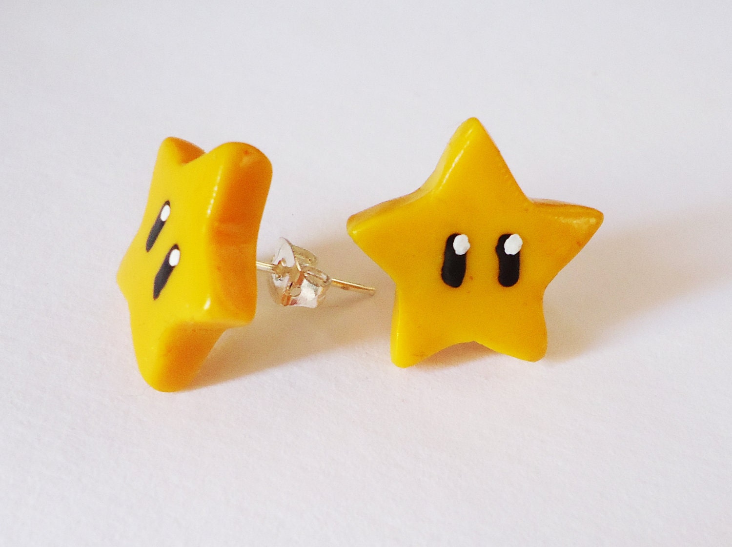 Stud Earrings - SUPER MARIO STARS - Gamer Girl Jewelry - Made To Order