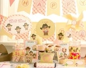Instant Download Cowgirl Birthday Party Kit with EDITABLE Text - Printable Party Kit