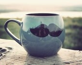 Mr Teacup's big moustache hug mug in BEIGE