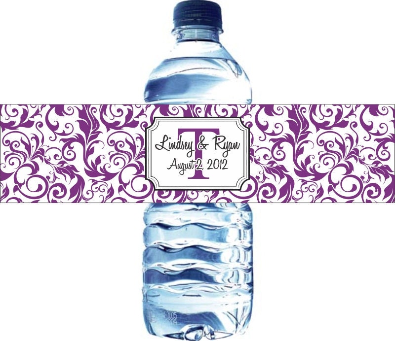100 Waterproof Ivy Pattern Wedding Water Bottle Labels Il_570xn