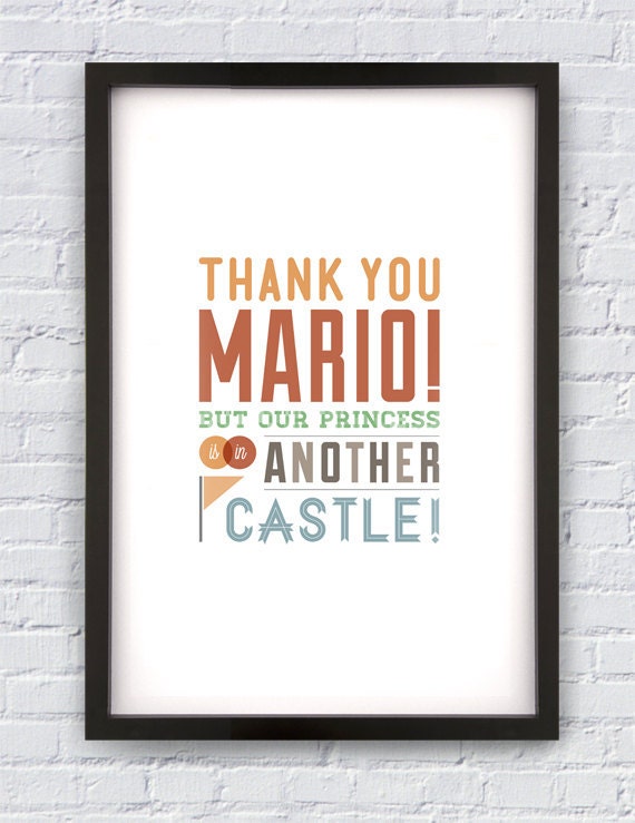 Super Mario Bros. Video Game Quote Print 11X17"