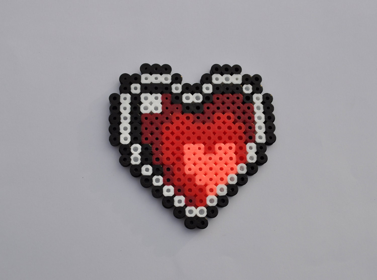 Legend of Zelda Heart Container Pixelated Perler Magnet