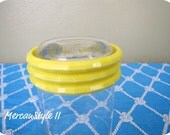 Vintage 80s Yellow Bangle Bracelets (set of 3)