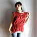 Red polka dot shirt - with lace appliqué and lace trim - 50s style - LAST PIECE size S