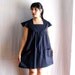 Blue tunic dress with ruffles - boho chic dress mini dress