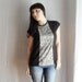 Black tshirt short sleeved - lace tshirt jersey top womens blouse