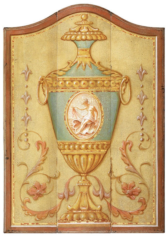 Decorative Arts Shabby Chic Hand Painted wood panel - French Wall art plaques handmade - Old World home decoration