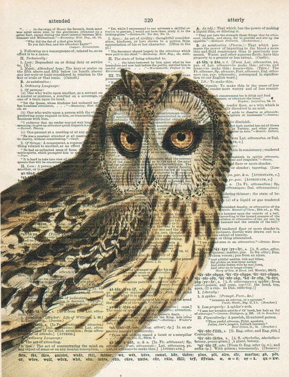 OWL Vintage Art Print on Dictionary Page Art Print or Upcycled Recycled Art Print on Book Page Art Print 8x10 UNIQUE Gift Vintage Art Print