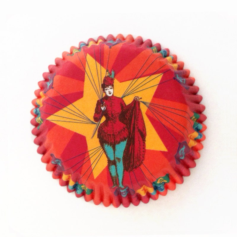 50 Vintage Circus Print Cupcake Liners Carnival Baking Cups Il_170x135
