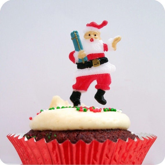 12 Santa Cupcake Picks Cake Toppers Il_570xn