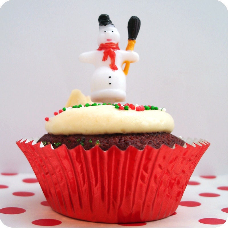 12 Snowman Holiday Cupcake Picks Cake Toppers Il_570xn