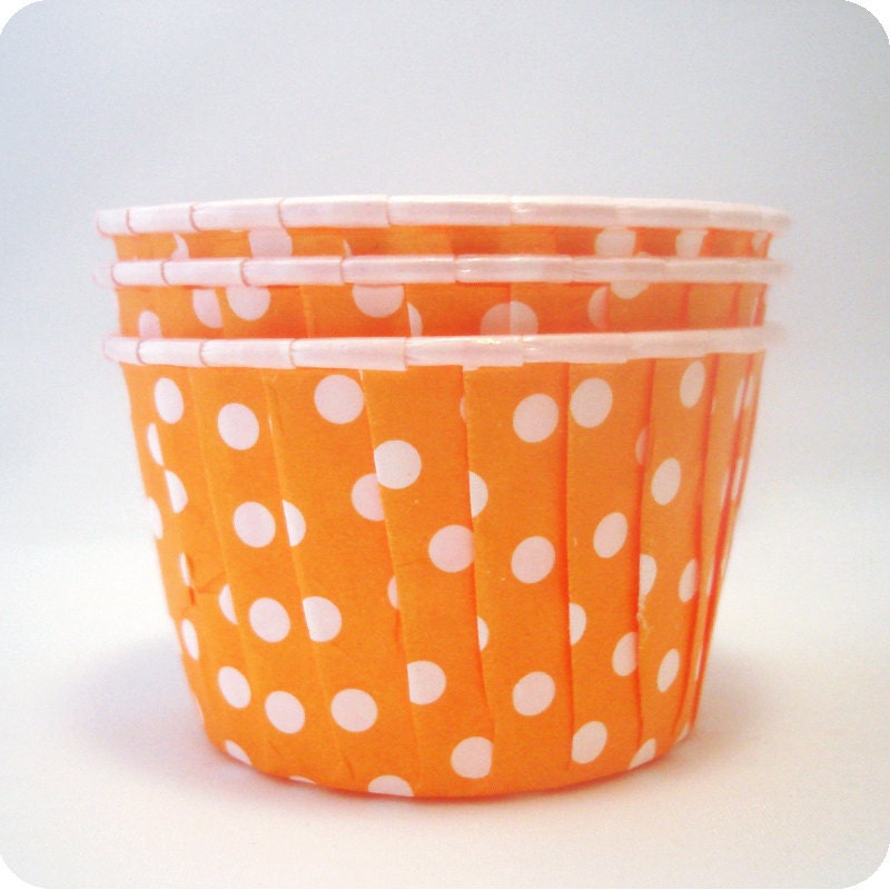 24 Bright Orange Dot Candy Cups Il_570xn
