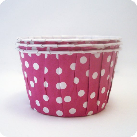 24 Raspberry Pink Dot Candy Cups Il_570xn