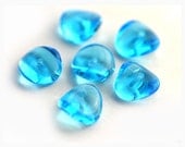 Czech glass Aqua blue spacer wavy beads - rondel - 4x9mm - 25Pc - 166