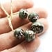 Grey lampwork glass beads organics - SRA, by MayaHoney - dots, gray, black, geometric