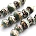Grey lampwork glass beads organics - SRA, by MayaHoney - dots, gray, black, geometric