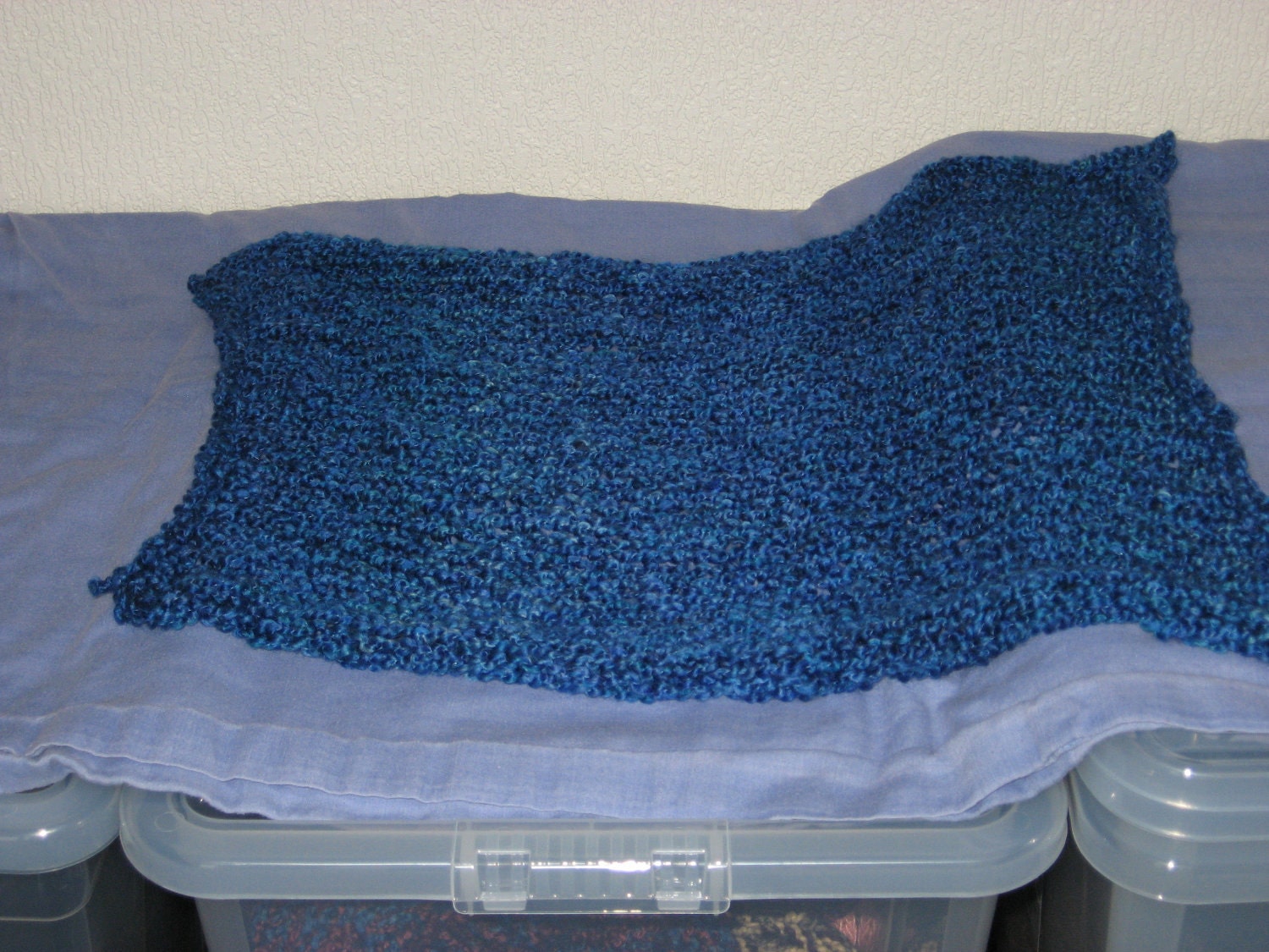 Baby Blanket - Royal Blue - Hand Knitted by Stephanie Briggs