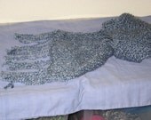 Fringed Scarf - Hydrangeas - Hand Knitted by Stephanie Briggs