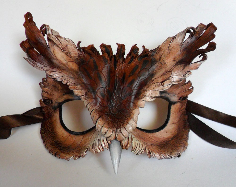 Screech Owl Leather Mask
