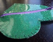 Heart Glitter Vinyl Coin Purse