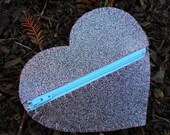 Heart Glitter Vinyl Coin Purse