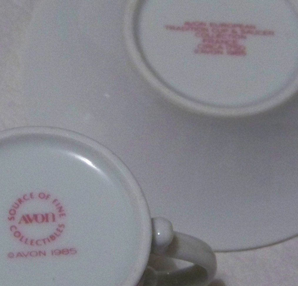 Vintage 1985 AVON / European Tradition Cup and Saucer Collection  /  France /  Circa 1750