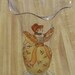 Vintage Ruffled Glass Vase with Painted Victorian Lady Signed by Artist