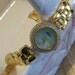 Vintage Goldtone High Polished Panther Link Stampato Bracelet Watch by Pierre Jacquard