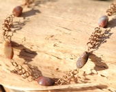 Stone and Antique Copper Chainmaille Necklace