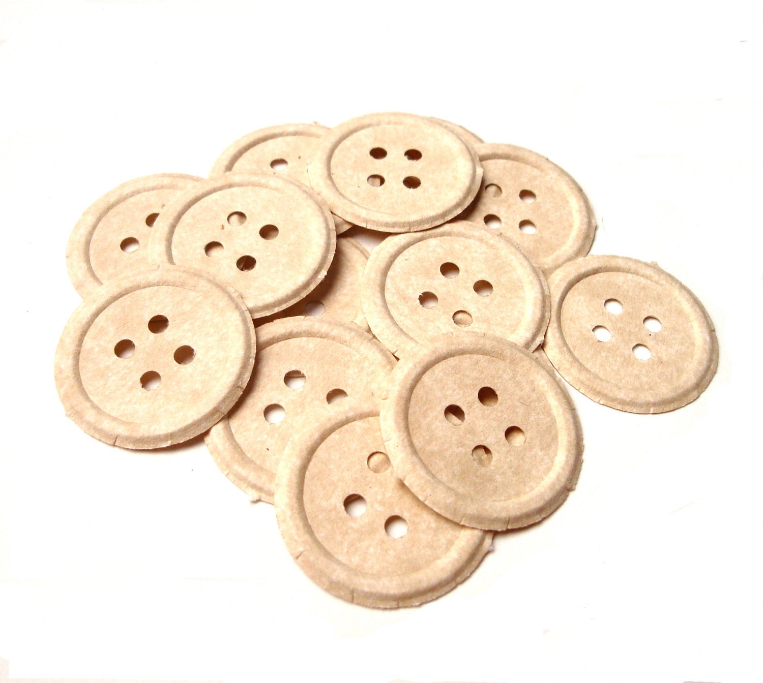 Set of 20 Champagne Embossed Buttons Paper Card Stock Embellishments - Scrapbooking - Cardmaking - Button Confetti