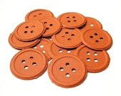 20 Rusty Orange Embossed Buttons Paper Card Stock Embellishments - Scrapbooking - Cardmaking - Button Confetti