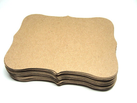 50 Kraft Brown Flat Bracket Paper Cardstock Cards 3 x 2.5 -Top Notes, Escort Cards, Invitations or Favor Tags, Weddings