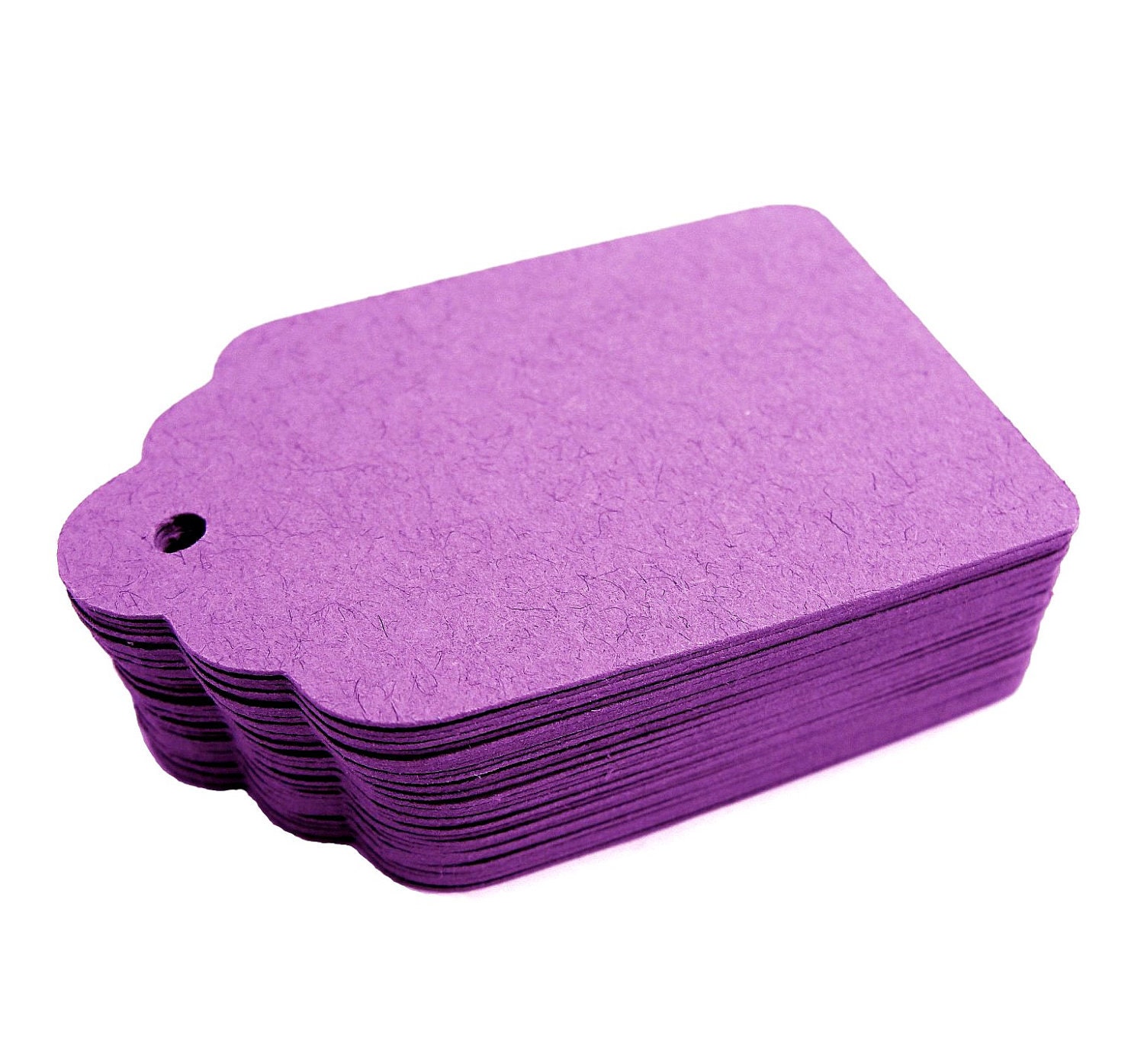Purple Cardstock Paper Hang Tags - Set of 50 MEDIUM SIZE 3 x 1.75 - Favor Tag - Wedding - Gift Tag - Shower - Price Tag